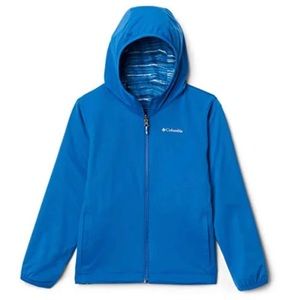 Columbia Kids Reversable Blue Hooded Jacket/Windbreaker Size XS (4/5)
